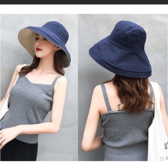 Reversible Bucket Hat Big Brim - Picture 2 of 5